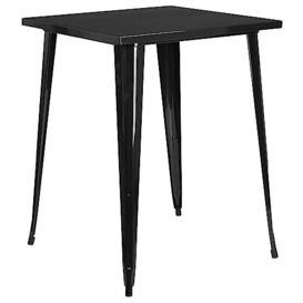 "Flash Furniture 31.5SQ Metal Outdoor Bar Table, Black, 31.5"" Square"