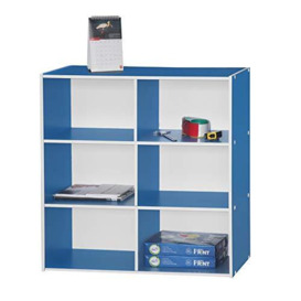 Absolute Deal Limited 3 Tier storage bookcase modern furniture unit for home, bedrooms colour cubes box for kids or office, Blue, 80x30x80cm