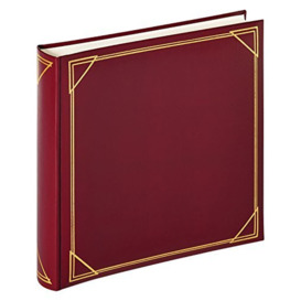 walther Design Photo Album wine Red 30 x 30 cm Imitation Leather with Embossing, Standard Album MX-200-R