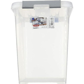 Allibert Storage Box Handy Plus with lid 9L in Transparent/Silver, 29.5 x 19.5 x 25 cm