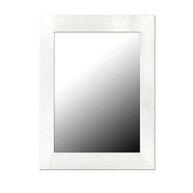 Home Basics Contemporary Rectangle Wall Mirror, Hangs Vertical Or Horizontal, (White)