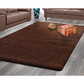 A2Z Rug Pera Shaggy Luxury Super Soft 5cm Pile Thickness 60X100cm - 2'X3'3''ft Plain Brown Area Shag Area Rugs