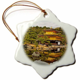 3dRose Kyoto, Japan, Golden Temple Snowflake Ornament, Multi-Colour, 3-Inch