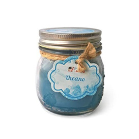 Of Aurora Anna Scented Candles with Glass Vase and Lid, Wax, Blue, 8.3 x 8.3 x 9.3 cm