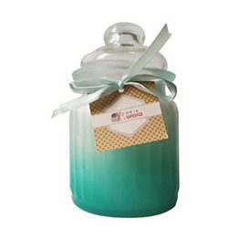 Of Aurora Greta Scented Candles in Glass Vase with Lid, Wax, Blue, 7.8 x 7.8 x 15 cm