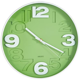 BUVU Wall clock round plastic quartz 30x30: Green ZH09827D