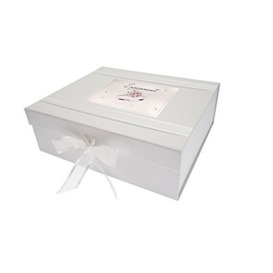 White Cotton Cards Engagement Large Keepsake Box Diamond Ring, Wood, 27.2 x 32 x 11 cm