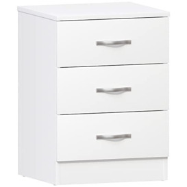 Vida Designs Large White Chest of Drawers, 3 Drawer With Metal Handles & Runners, Unique Anti-Bowing Drawer Support, Riano Bedroom Storage Furniture