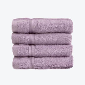 Allure Zero Twist Face Cloths Pack of 4 30 x 30cm, 100% Egyptian Cotton Flannels (Heather)