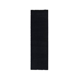 A2Z Rug Pera Shaggy Luxury Super Soft 5 cm Pile Thickness 60 X 230 cm - 2' X 7'5''ft Plain Black Shag Long Runner Rugs