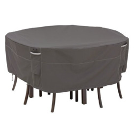 Classic Accessories Ravenna Water-Resistant 82 Inch Round Patio Table & Chair Set Cover, Outdoor Table Cover