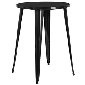 "Flash Furniture 30RD Metal Outdoor Bar Table, Black, 30"" Round"