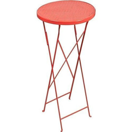 "Flash Furniture Oia Commercial Grade 30"" Round Indoor-Outdoor Steel Folding Patio Table, Alloy, Coral"