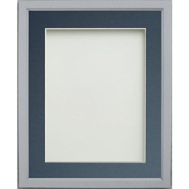Frame Company Drayton Range 8x6-inch Grey Picture Photo Frame with Blue Mount For Image Size 6x4-inch