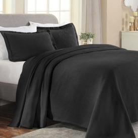 Superior Cotton Bedspread, Black, Queen