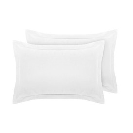 LinenZone Egyptian Cotton 200 Thread, Oxford Pair Of Pillow Cases - White