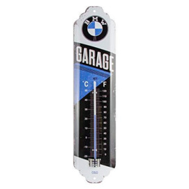 Nostalgic-Art Analogue Retro Thermometer BMW-Garage – Gift idea for car Accessories Fans, Metal wall decoration, Multicoloured, 9 Pieces