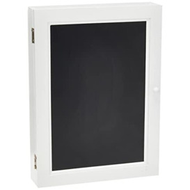 Zeller Key Cabinet Blackboard 22x5x30cm of Wood, Black/White, 22 x 5 x 30 cm