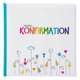 goldbuch Photo Album for Confirmation Rainbow 25 x 25 cm 60 4 Pages of Text Introduction Art Print Multicoloured 03 029, White/Colourful, 3 29