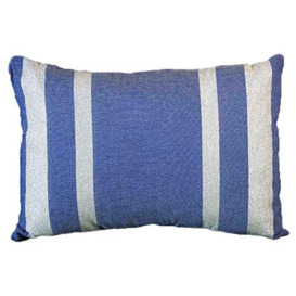 Fouta Futée Rectangular Cushion Cover in Cotton Fabric Royal Blue/35 x 50 cm Silver