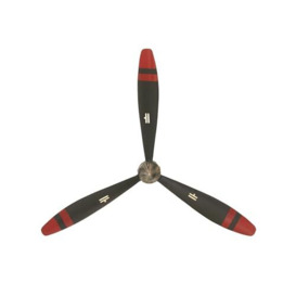 "Deco 79 Metal Airplane Propeller 3 Blade Wall Decor with Aviation Detailing, 22"" x 2"" x 25"", Black"