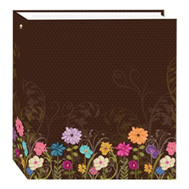 Pioneer Photo Albums Magnetic 3-Ring Photo Album 100 Page, Choc, Chocolate Garden