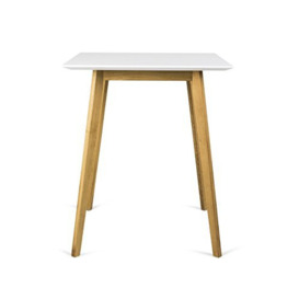 Tenzo Bess Designer Bar Table, MDF and Solid, White/Oak, 80x80x95 cm
