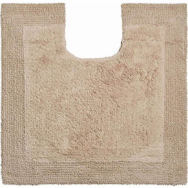 Grund bath rug, ultra soft, absorbent and anti slip, organic cotton, LUXOR, WC mat with cut-out 60x60 cm, beige