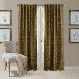 Elrene Home Fashions Blackout Rod Pocket/Back Tab Window Curtain, Fabric, Antique Gold, 52 in x 108 in (1 Panel)