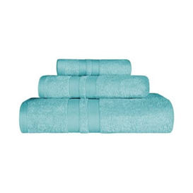 SUPERIOR, Cotton, Cyan, 3 Piece Towel Set