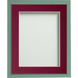Frame Company Drayton Range 7 x 5-inch Green Picture Photo Frame with Plum Mount For Image Size 6 x 4-inch