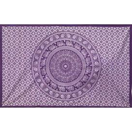 "Bazzaree Mandala Wall Hanging Tapestry Beach Throw Bedspread, Cotton, Purple, 95"" x 85"""