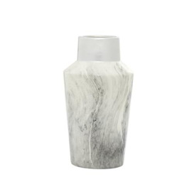 "Deco 79 Ceramic Faux Marble Vase, 8"" x 8"" x 14"", Gray"