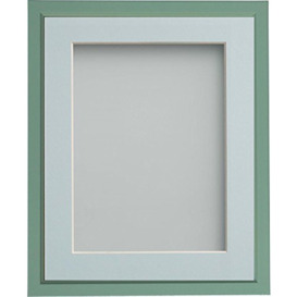 Frame Company Drayton Range 12x10-inch Green Picture Photo Frame with Light Blue Mount For Image Size 6x4-inch