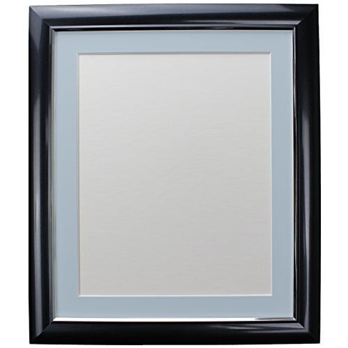 FRAMES BY POST Soda Picture Photo and Poster Frame, Plastic, Charcoal with Blue Mount, A1 Image Size A2