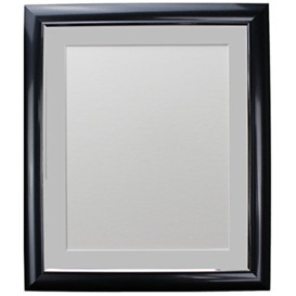 FRAMES BY POST Soda Picture Photo Frame, Plastic, Charcoal with Light Grey Mount, 16 x 12 Image Size 12 x 10 Inch