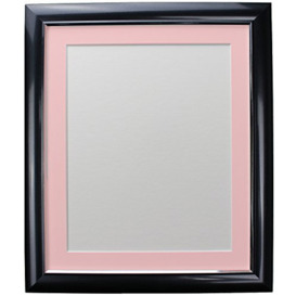 FRAMES BY POST Soda Picture Photo Frame, Plastic, Charcoal with Pink Mount, 30 x 30 cm Image Size 8 x 8 Inch