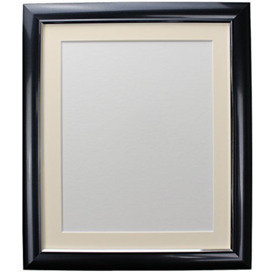 FRAMES BY POST Soda Picture Photo Frame, Plastic, Charcoal with Ivory Mount, 20 x 16 Image Size 16 x 12 Inch