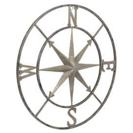 "Creative Co-Op Decorative Round Metal Compass Wall Décor, 30"", Black,DA7818"