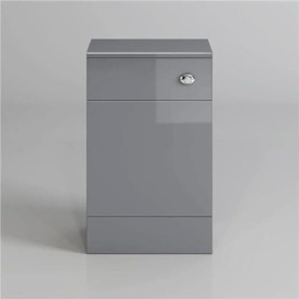 iBathUK BTW Back to Wall WC Toilet Grey Bathroom Furniture Concealed Cistern Cabinet Unit - 500 mm