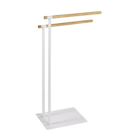 WENKO Towel-/Clothes stand Macao, Steel, White/Brown, 43 x 24 x 79 cm