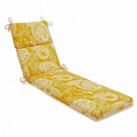 Pillow Perfect Addie Egg Yolk Chaise Lounge Cushion, Yellow, 72.5 in. L X 21 in. W X 3 in. D