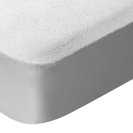 Pikolin Home Mattress Protector – Terry Towelling Cot, 100% Cotton, Waterproof and Breathable Bed 200 (200 x 200 cm) white