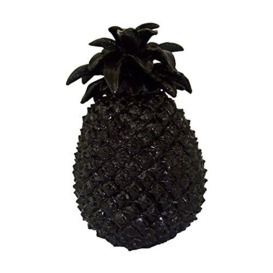 HOMEA 5dej1223nr Statue Polyresin Pineapple Design 19.5 x 19 x 29.5 cm black