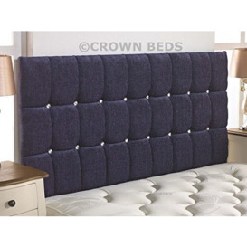 Omega diamante chenille headboard in 2ft6,3tf,4ft,4ft6,5ft,6ft (6FT SUPER KINGSIZE, Purple)