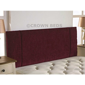 CROWNBEDSUK QUALITY PORTOBELLO CHENILLE HEADBOARD 2ft6,3ft,4ft,4ft6,5ft,6ft (6FT SUPER KINGSIZE, Maroon)