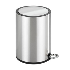 Wenko 22713100 Cosmetic Pedal Bin Monza Easy Close stainless steel glossy - cosmetic bucket, trash can with soft close, capacity 3 L, stainless steel, 18.5 x 25.5 x 24.5 cm