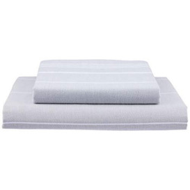 Cacala Pure Series Turkish Bath and Hand Towel Set (2-Pieces) -Traditional Peshtemal for Bathroom and Kitchen-Ultra-Soft, Hypoallergenic, 100% Natural Cotton, Silver Grey, 95 x 175 x 0.5 cm