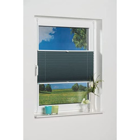 K-home Pleated Blackout Blind, Polyester, Teal, 90 x 130 (W x L)
