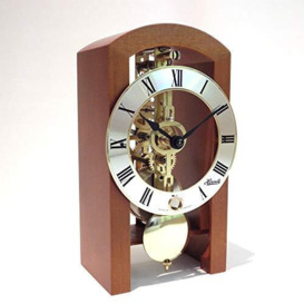 Hermle Table Clock, Wood, Cherry Brown, 18cm x 9cm x 11cm